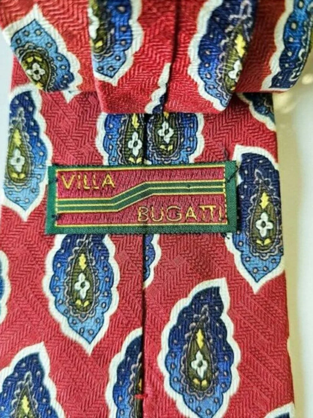 Vintage Villa Bugatti 100% Silk Paisley Medallion Tie